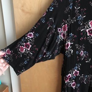 Torrid floral faux-wrap dress